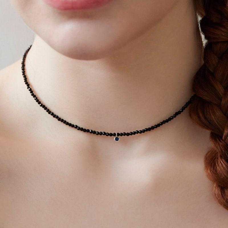 

dmoment Noelle BK 925 Silver Necklace Black