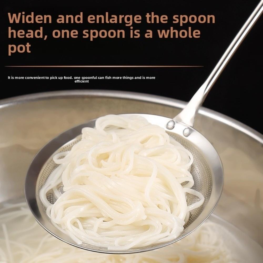 Fine Mesh 304 Stainless Steel Strainer Wooden Handle Dumpling Strainer Skimmer Spoon  Household Use