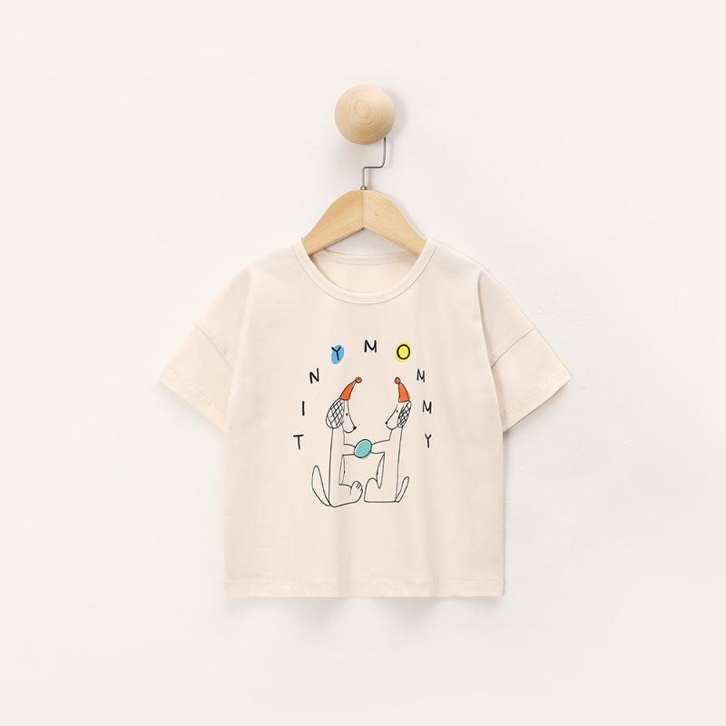 Summer Children Short Sleeve Cartoon T-Shirts Boys Girls Versatile Casual Tee Baby Cotton Tops Thin Breathable Kids Clothes
