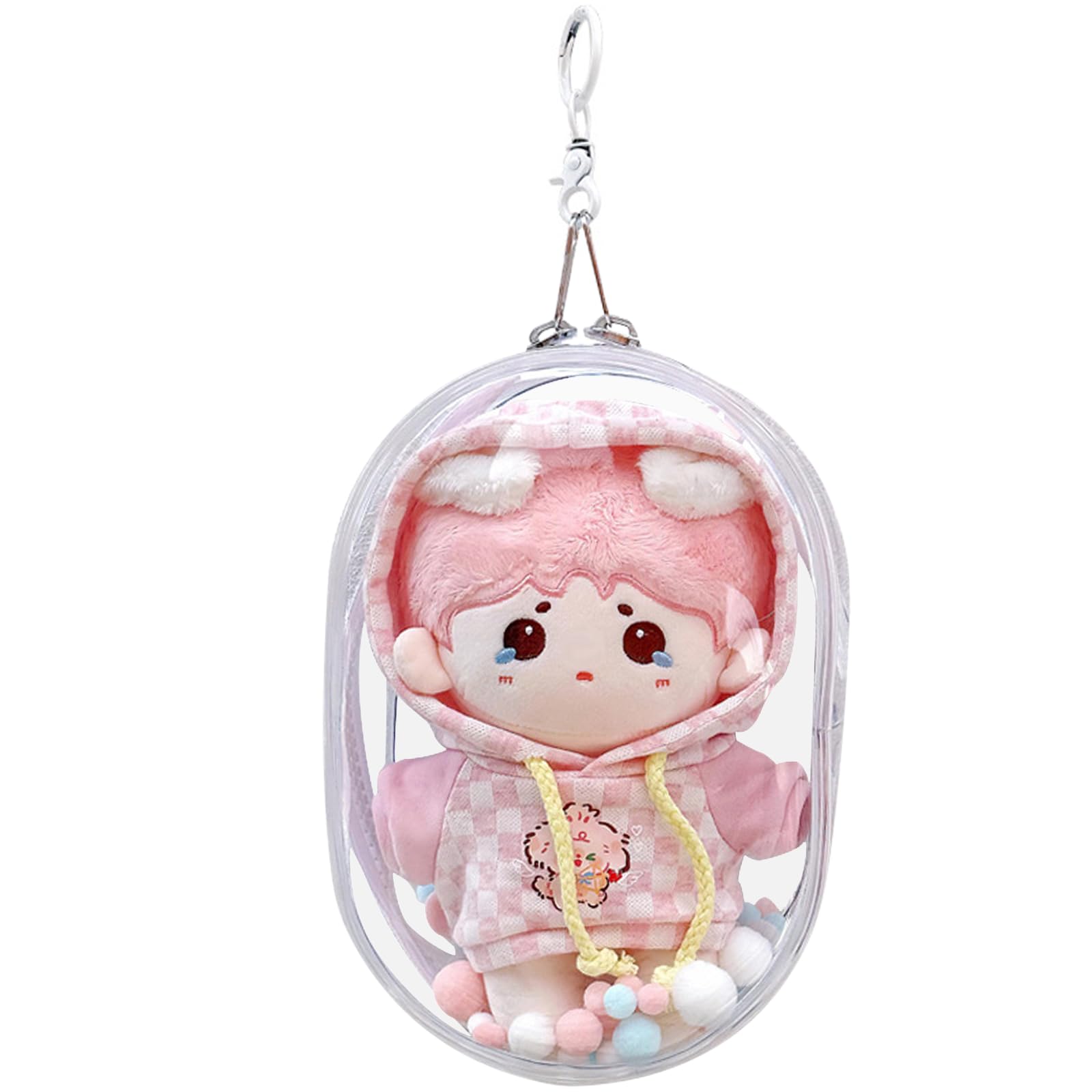 

Plush Transparent Plush Storage Doll Storage Clear Odd Zipper with Ball and [seimeinoki] Pouch, 20cm, Bag, Large, Bag, Bag, Pouch, Shape, Closure, белый