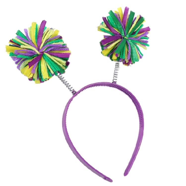 Festive Headband Perfect for Masquerade Parties Cute Pompoms Dress Up Supplies