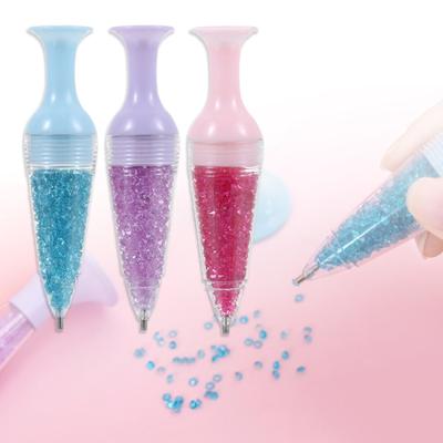 Vase Shaped 5D DIY Painting Point Drill Pen with Diamonds Cross