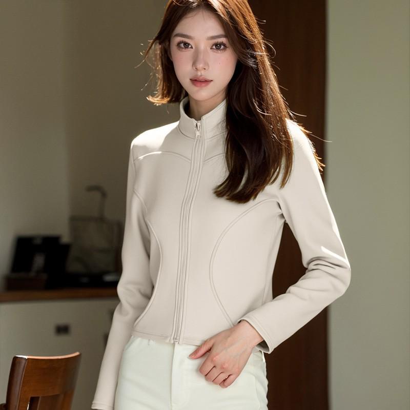 Women's Slim Fit Velvet-Lined Winter Pilates Yoga Jacket