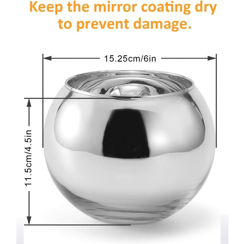 

Mirror Vase Silver Cubicle Decorations - 6 Inch Multipurpose Desk Mirror to See Behind You Aesthetic Office Cubicle Accessories