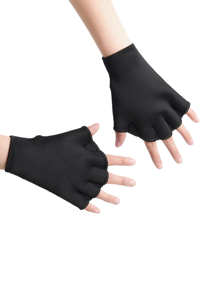 Surfing Microfibe Swimming Gloves Water-resistant Aquatic Training Mittens For Swim, Dive & Fitness | Secure Wrist Strap Design