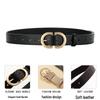 Dámský jednoduchý všestranný kožený pásek s kovovou přezkou—Korejský ležérní styl Pásek na džíny