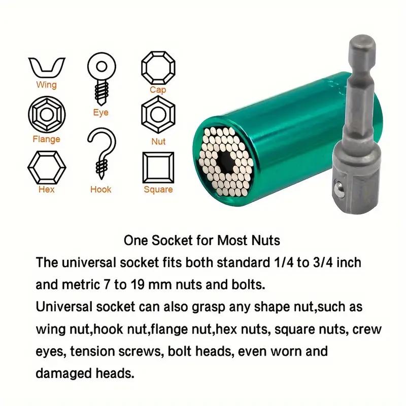 Universal socket wrench set 7-19mm multifunctional universal electric socket tool quick ratchet wrench with 3/8 connecting rod.