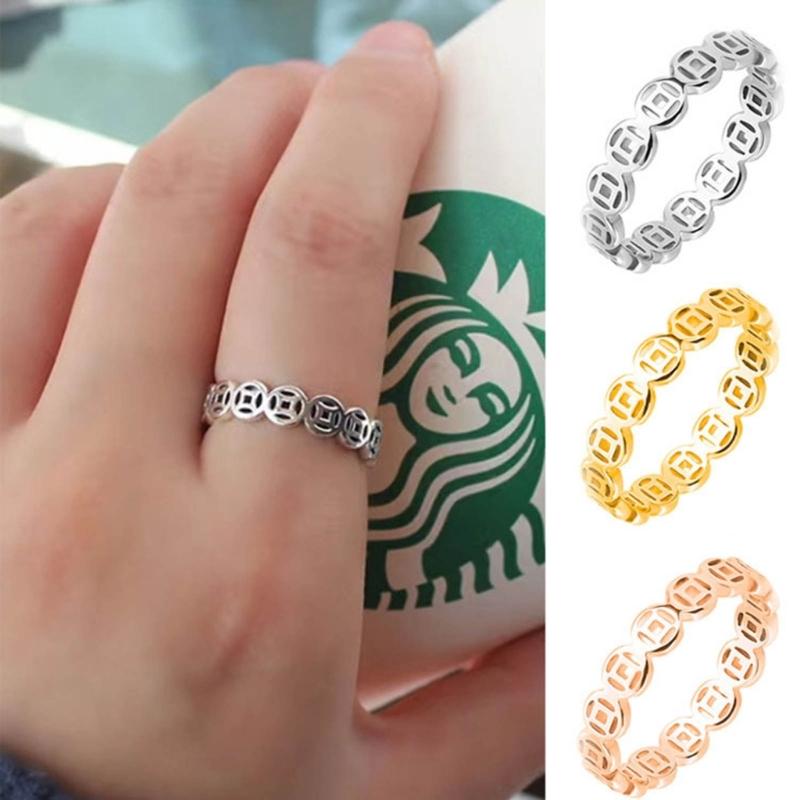 Five Emperors Coin Ring Men and Women Thai Silver Retro Trend Ethnic Style Indexes Finger Ring Jewelry US Size 5-11