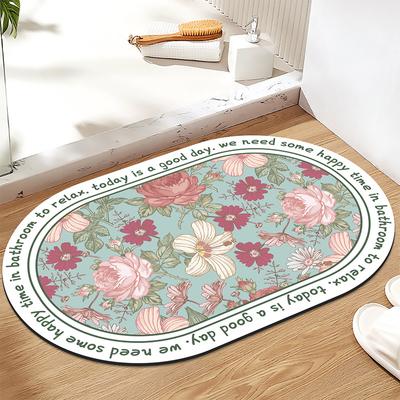Quick-drying Mat Rose Bathroom Door Non-slip Anti-fouling Mat Bathroom Absorbent Quick-drying Carpet Toilet Mat