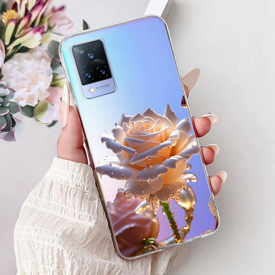 Cute Painting Phone Case For Vivo V21 V21e 4G 5G Soft Silicone TPU Back Covers For Vivo V21s V21 V21E Cases Bumpers