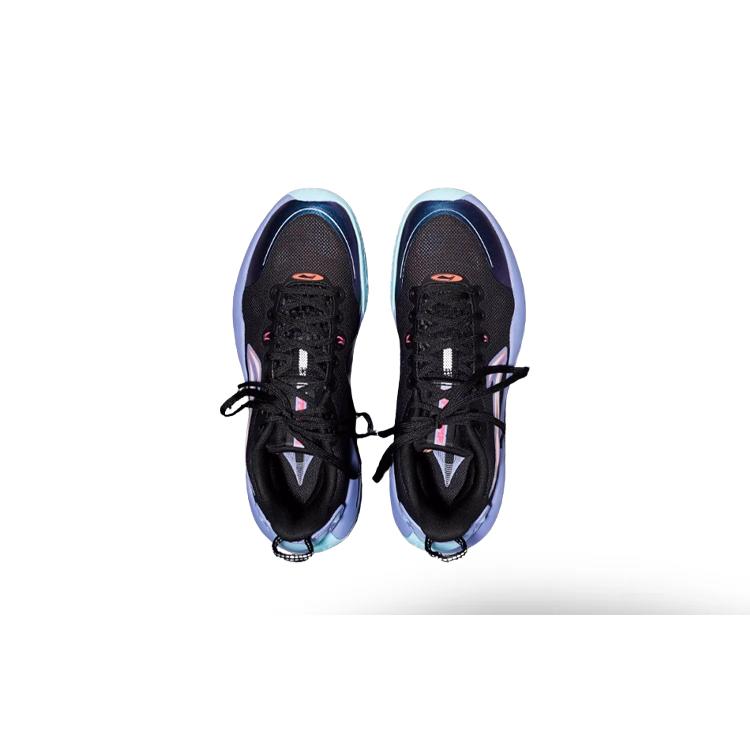 Li Ning YuShuai Team Cushioning Slip Resistant Abrasion Resistant Low Top Basketball Shoes Men's Black Purple ABPT039-2