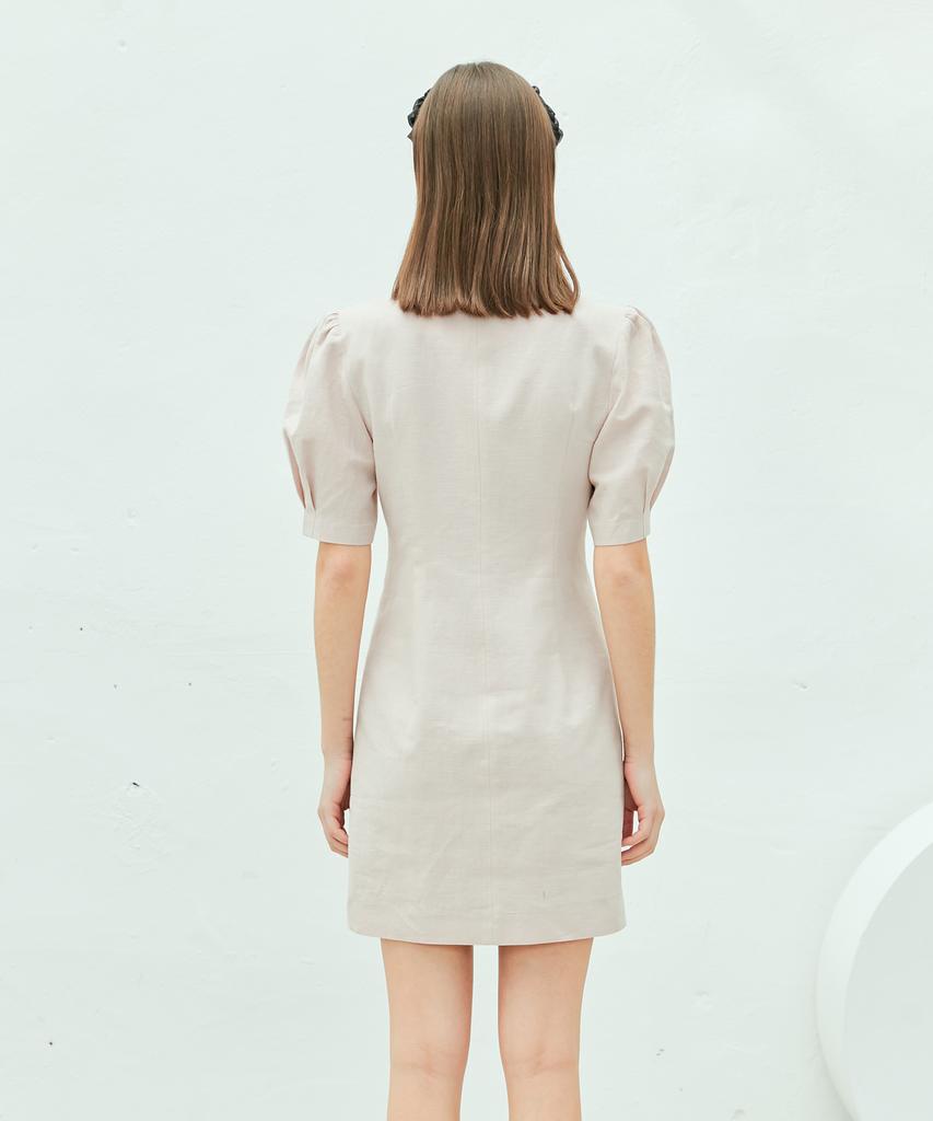 NEAR&DEAR Heart Square Neck Mini Dress_Pink