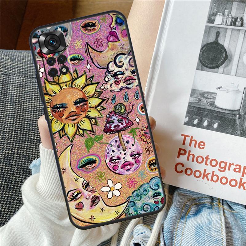Indie Hippie Art For Xiaomi Redmi Note 13 Pro 9 10 11 12 14 Pro 11S 12S Phone Case For Redmi 12C 13C 14C 10C