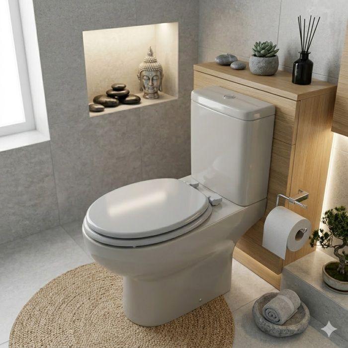 Abattant WC Gris MDF – Charnières Plastiques – 47 x 37 cm