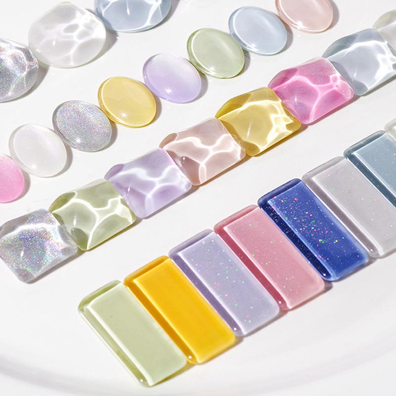 40Pcs Transparent Glass Nail Art Display Showing Polish Color Board Tips Tools