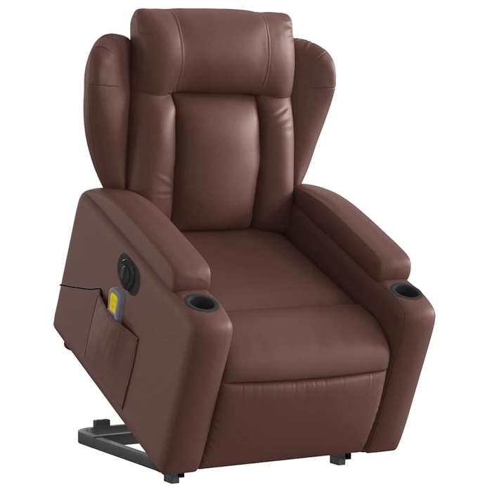 VidaXL Electric Massage Recliner Brown Faux Leather 3204567