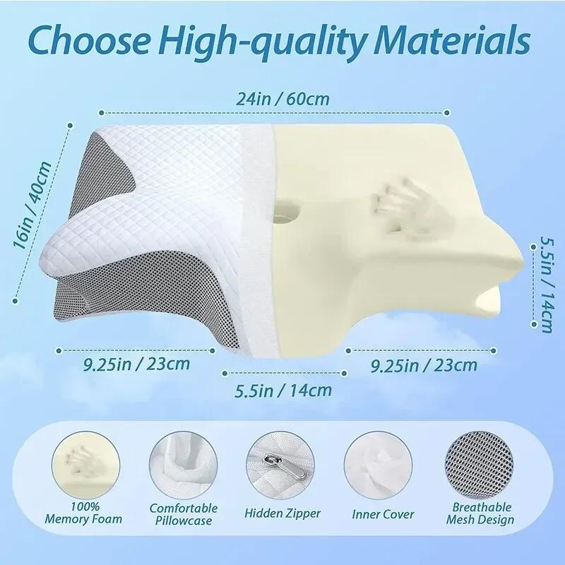 Memory Foam Pillows Butterfly Shaped Relaxing Rebound Comfort Memory Sleep Cervical Orthopedic Neck Pillow Massage Bed Pillow