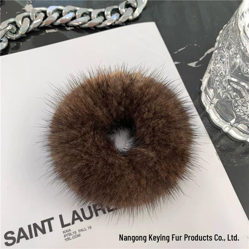 Korean Mink Fur Hair Tie: Cute & Plush High-End Hair Accessory for Women