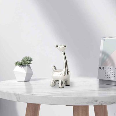 Creative Deer Figurine Ceramic Statue Crafts Sculpture Decorative Ornament for Home Tabletop Bedroom