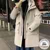 Down Jacket Men Winter New Style Hong Kong Style Fashionable Couple Medium and Long Thick Frock Coat Winter Clothes Men
