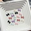 10Pcs Double Layer Bowknot Nail Charms 3D Sweet Ribbon Bows Nail Art Rhinestones Mini Resin Bow Tie Manicure Jewelry Diy Parts