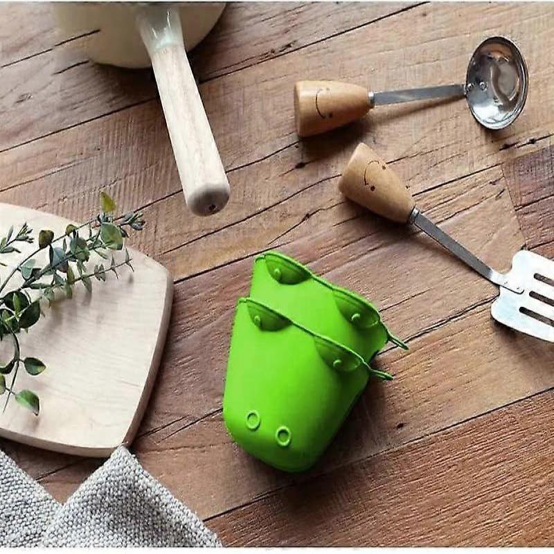 Silikon-Ofenhandschuhe zum Backen, Kochen, Grillen, Hitzebeständig, Grüner Frosch
