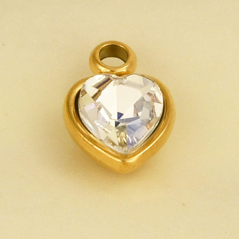 Elegant Girl Pendant Rhinestone Love Stainless Steel Pendants For Jewelry Making Supplies Heart Charm Pendant Handmade Bracelets