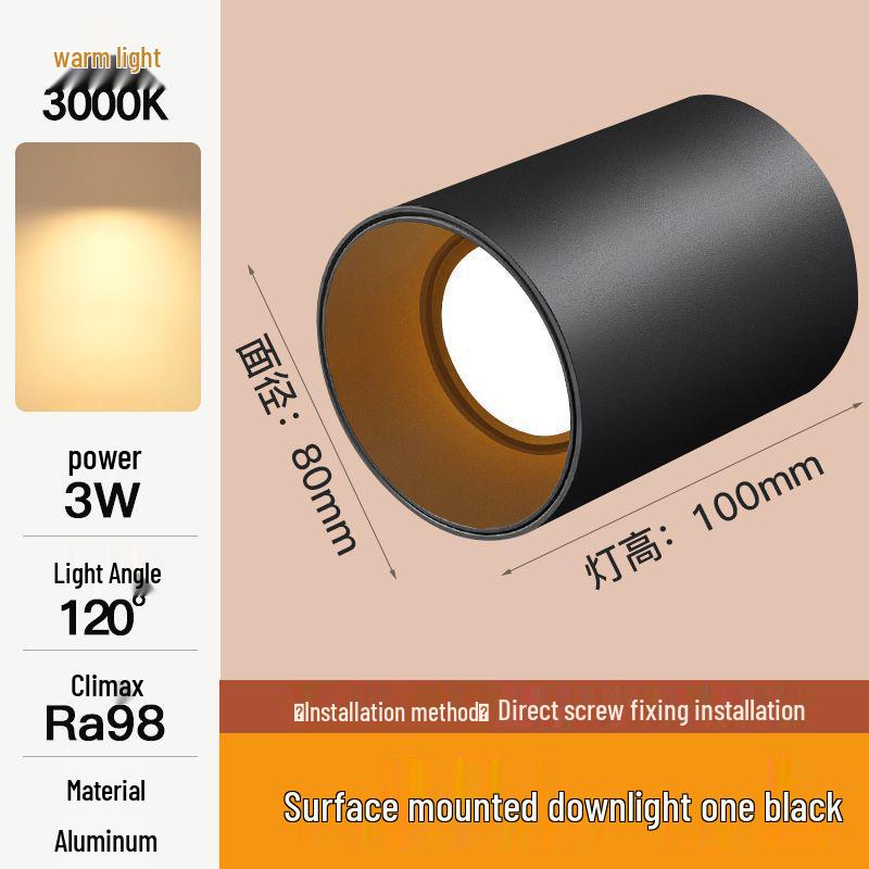 Compact Adjustable Angle LED Ceiling Spotlight for Bedrooms and Living Rooms