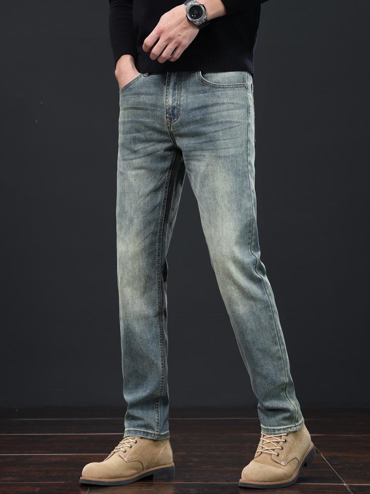 Men's High-End Retro Slim Fit Casual Jeans for Autumn/Winter