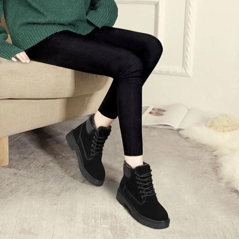 Booties Snow Boots for Women With Laces Ankle Lace-up New In Woman Shoes Hot on Slip Spring 2024 Y2k No Slipery Chic and Elegant