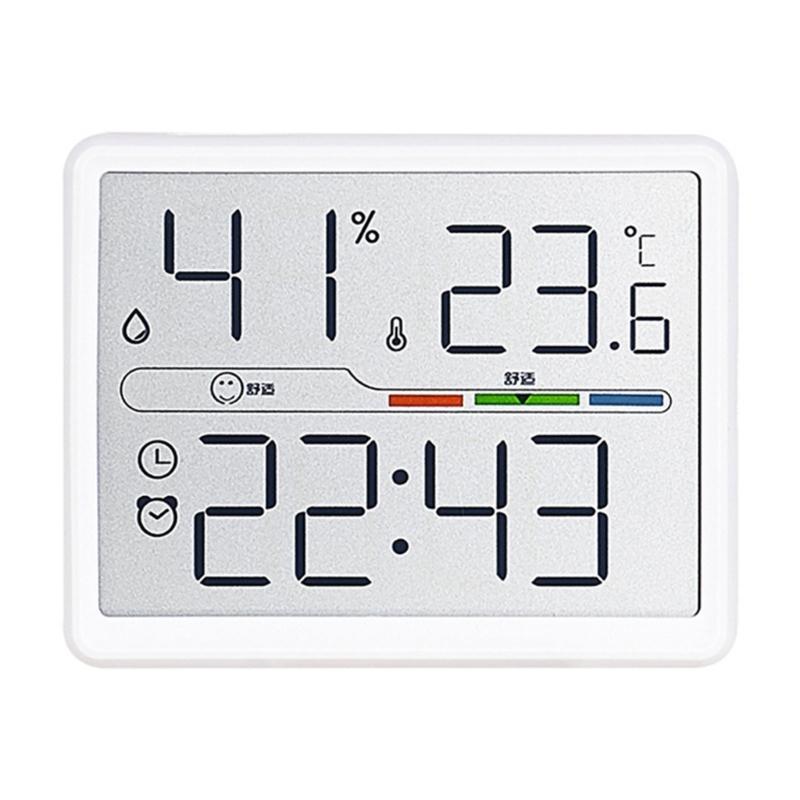 

Functional Digital Alarm Clock with Magnetic Back, Indoor Temperature Display Clearly Screen for Date Time білий