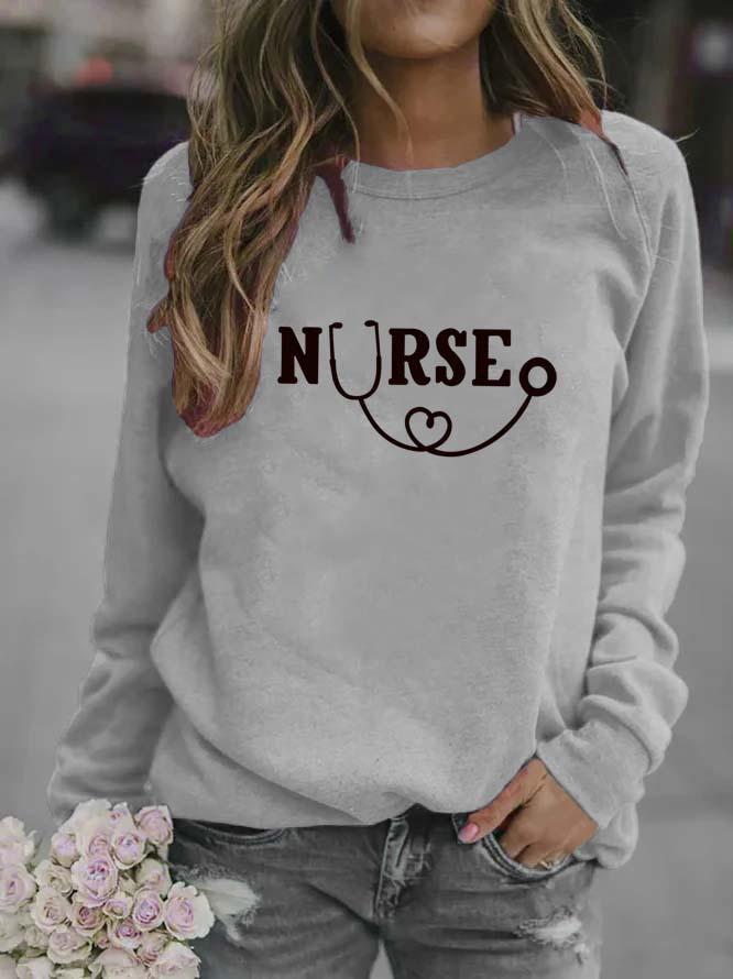 Women's Printed Round-Neck Hoodies