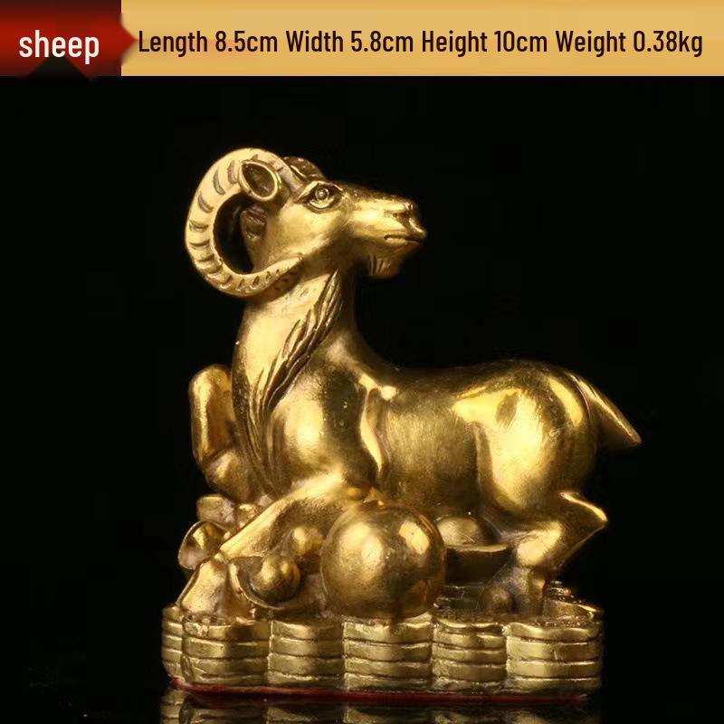 Chinese Zodiac Bronze Brass Ornaments: Rat, Ox, Tiger, Rabbit, Dragon, Snake, Horse, Sheep, Monkey, Rooster, Dog, Pig Crafts