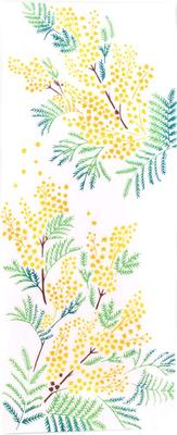 Miyamoto Kenema Tenugui Chusen Spring Flower Fragrant 36 X 90 120321 Japanese-made Tapestry, Dyeing, Cotton, Garden, Mimosa, Cm,