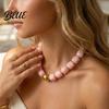 Multicolor Resin Bead Necklace Chunky Beaded Square Beads Bohemian Minimalist
