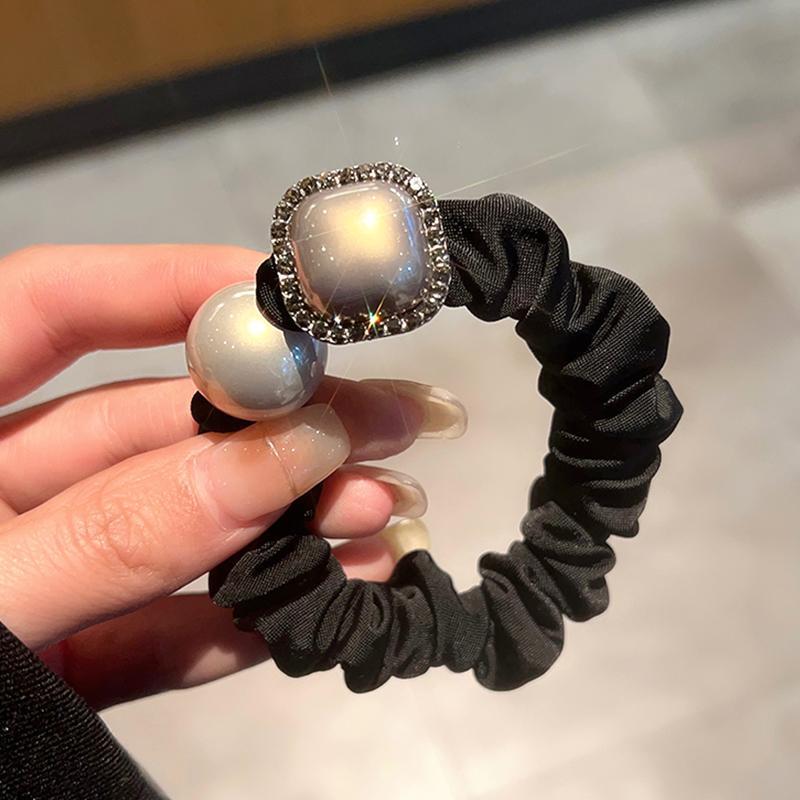 High-end Water Diamond Pearl Hair Tie  Dongdaemun Hair Band High-elasticity Rubber Band Ponytail Hair Band New Head Accessories