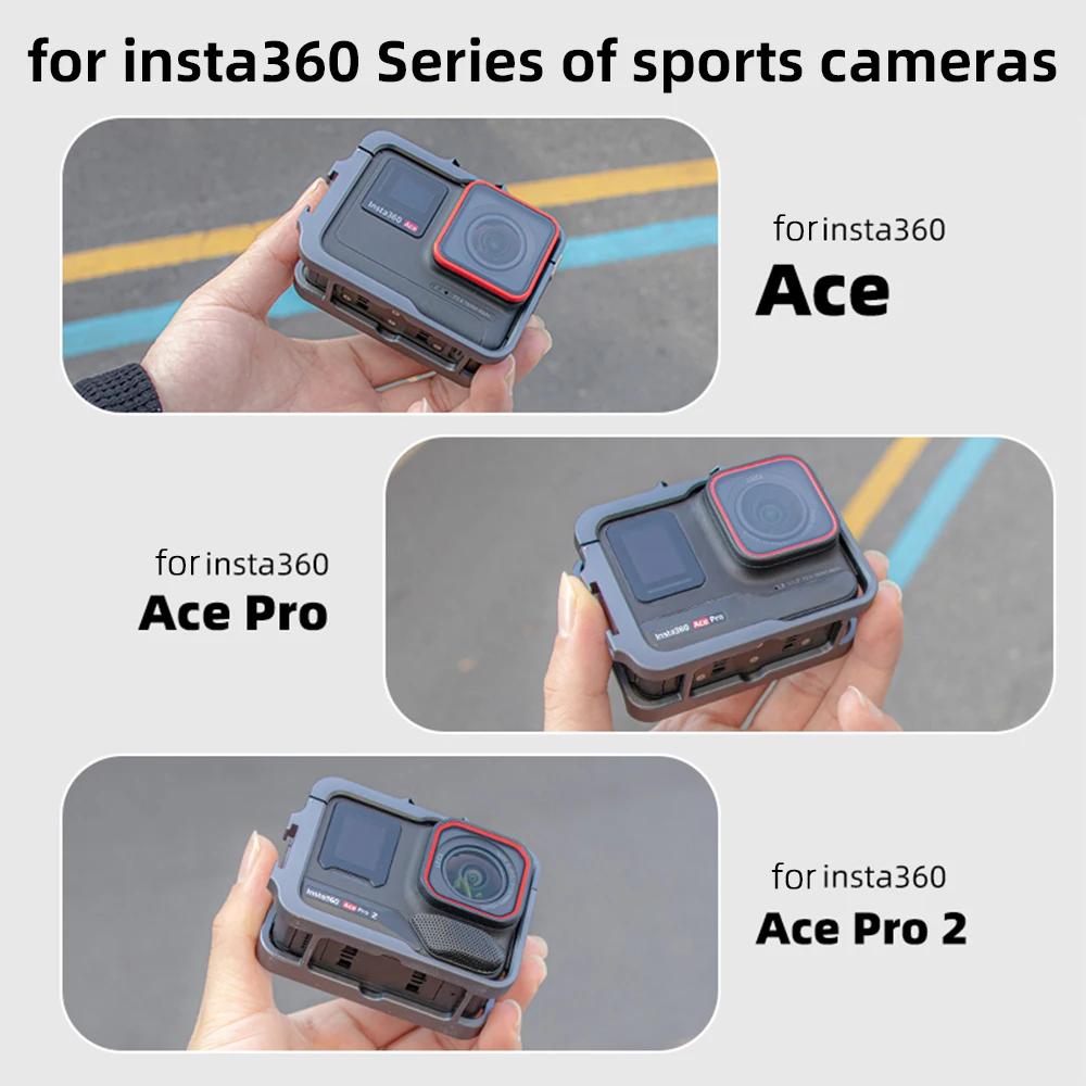 Metal Frame Cage for Insta360 Ace Pro 2 / Ace Pro / Ace Protective Durable Case With Cold Shoe Mount Camera Frame Accessories