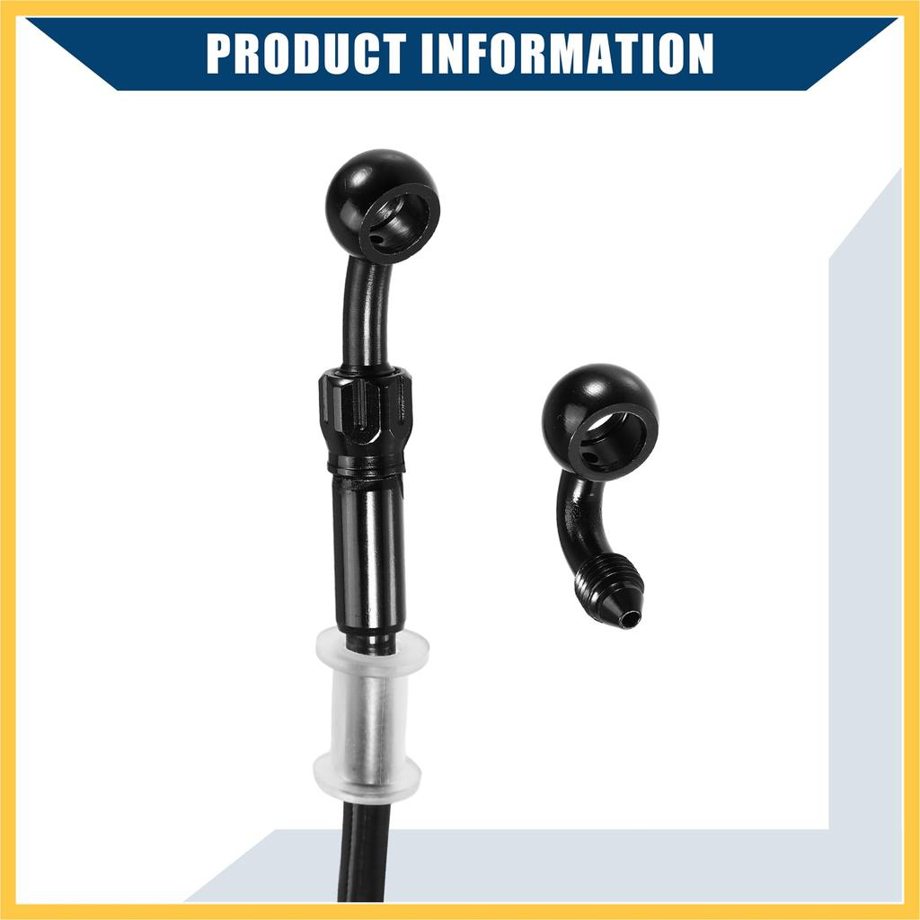 BULLSPANN Brake Hose, Clutch Hose, Resistant Hose, Bike Parts, Angle 28°+90°, Durable, Replacement, Black, 63.0 Inches (160 Cm)