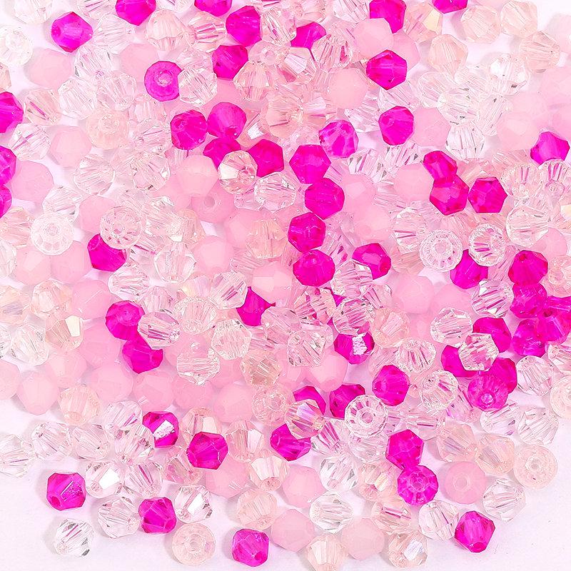 200 Pièces 4MM Perles de Verre Forme Cônes Cristaux Facettés pour la Fabrication de Bijoux Bracelet Collier Boucles d'Oreilles Perles DIY