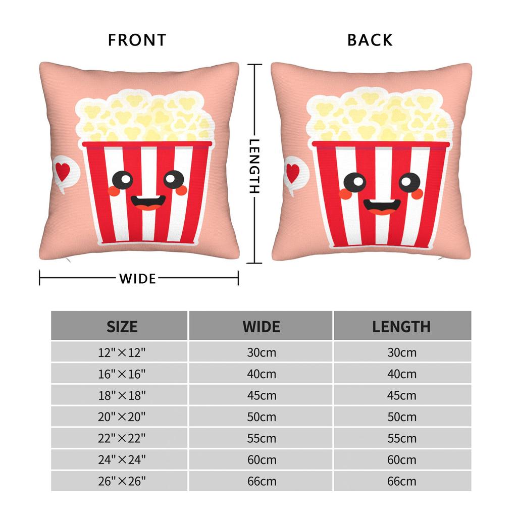 Popcorn Pillow Case Cute Funny Pillow Cover Custom Pillowcases For Living Room Sofa