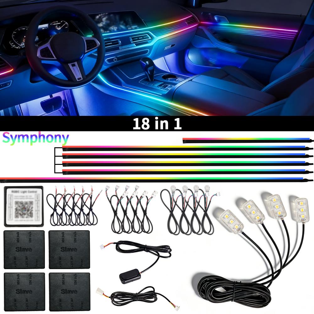 Dream Color Acrylic Interior Lights LED Strip Lights with APP Control Car Acssories Decorative LightsNeon Ambient Lighting Kit