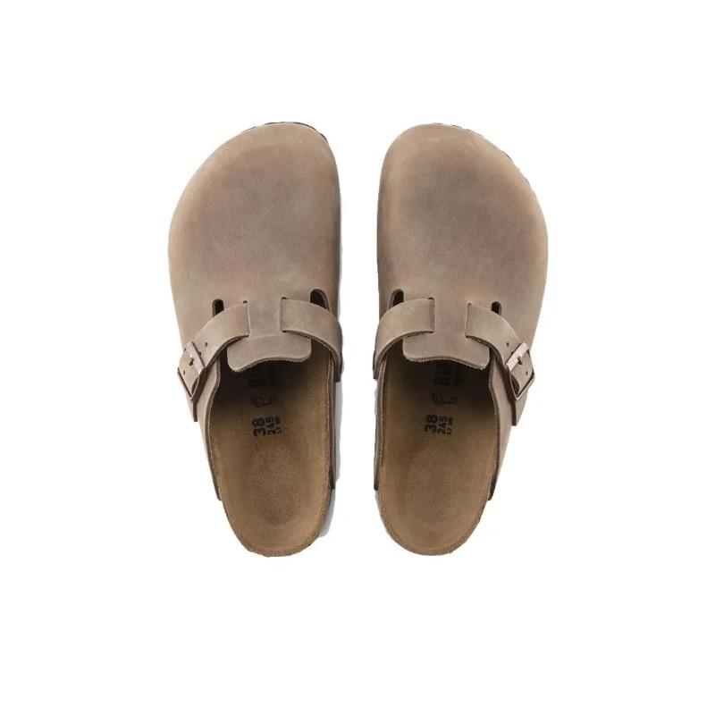 Birkenstock Boston Unisex Oiled Leather Soft Sole Slip On Clogs Brown Regular Fit 0960811