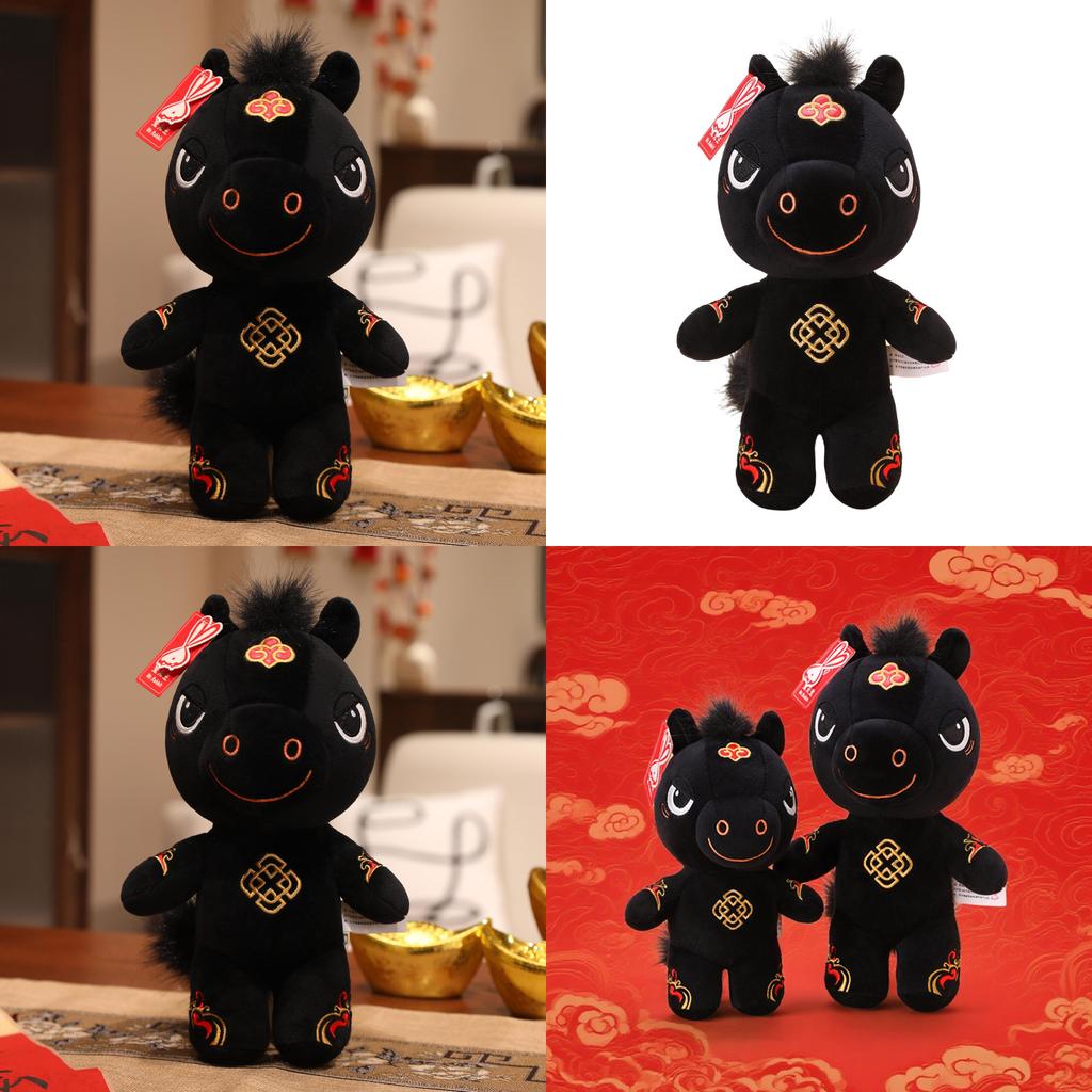 Traditional Year Of The Horse Plush Toy With Ultra Soft Short Pile For Celebrations And Gifts