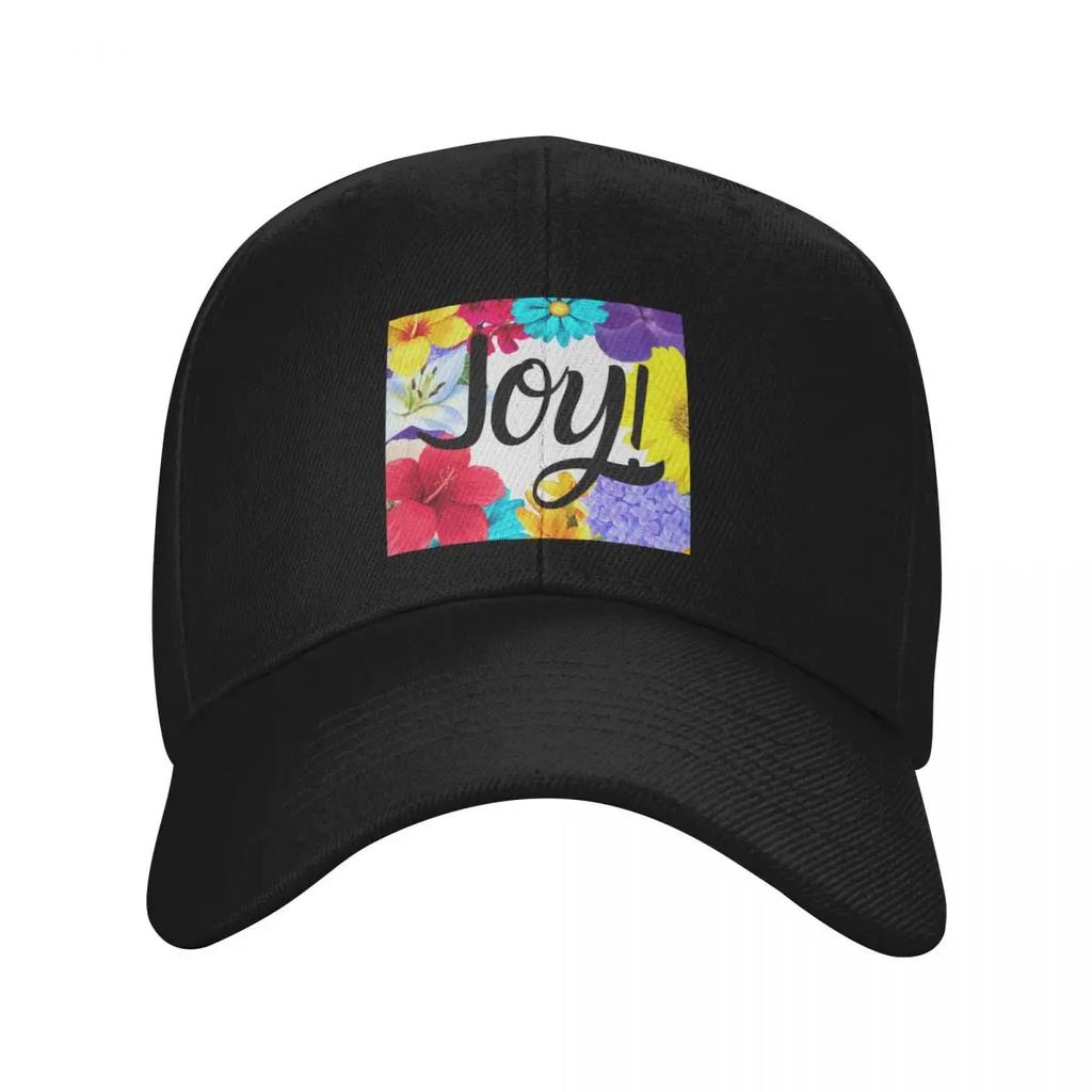 Joy on bright floral background Baseball Cap tactical cap Military Unisex Brand Rugby Unisexs Womens