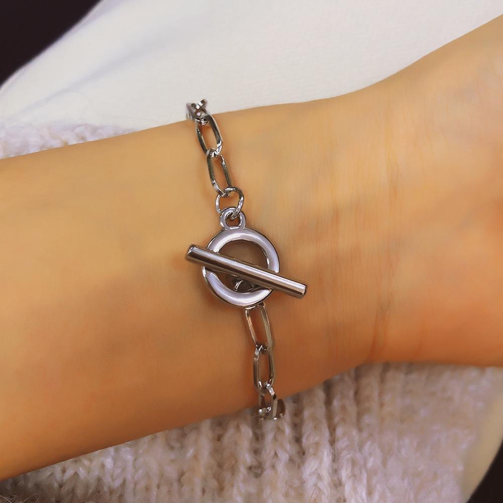 New fashion simple chain bracelet men's spring and summer Korean version personality cool versatile Internet celebrity accessories jewelry