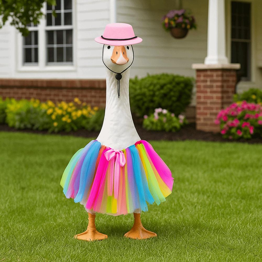 Funny Porch Goose Costume Handcrafted Fall Goose Clothes Garden Goose Costume  Yard Theme Display