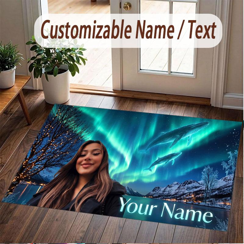 Custom Name Crystal Velvet Rug,Ayliva Comfortable Anti Slip Floor Mat For Room Decoration