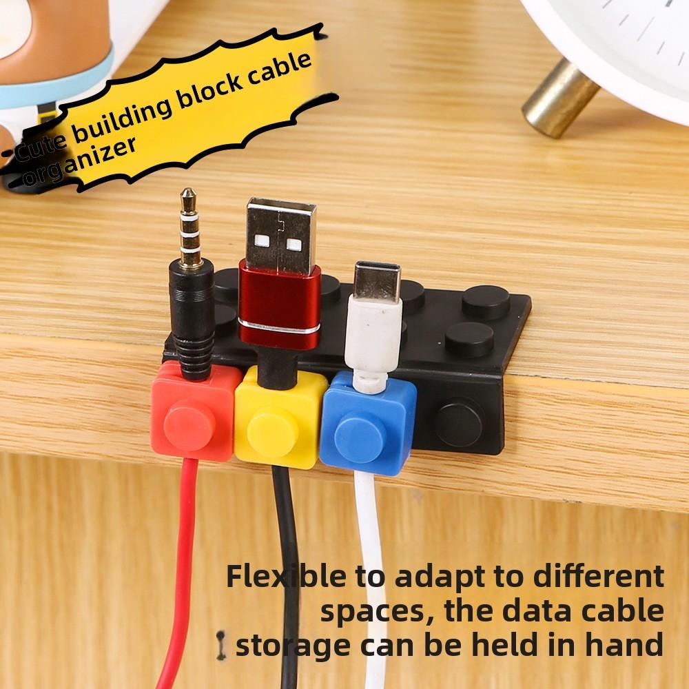 Building block cable manager Desktop cable organizer Mobile phone data cable Finishing and storage artifact Charging holder Buckle
