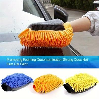 Mănuși de spălare auto premium Chenille, microfibră, fără scame, mari, îngroșate, eficiente, pentru curățarea mașinii, instrument de curățare