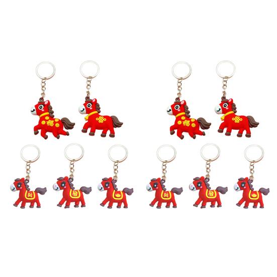 5/10Pcs 2026 Year of Horse Keychain Auspicious Cultural Design Chinese Zodiac Lucky Charms Backpack Pendant